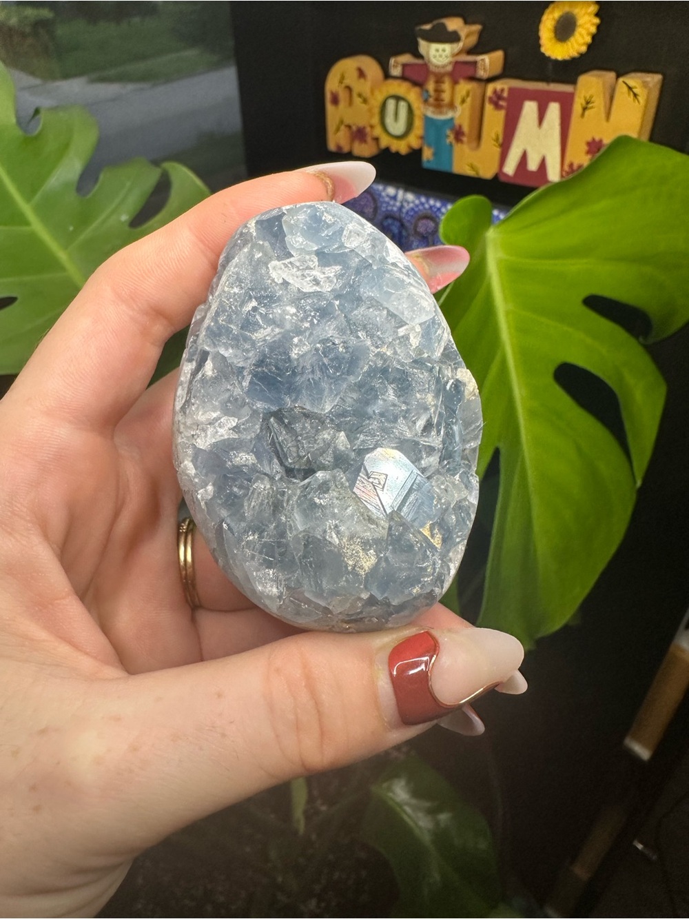 Blue Celestite Crystal Egg